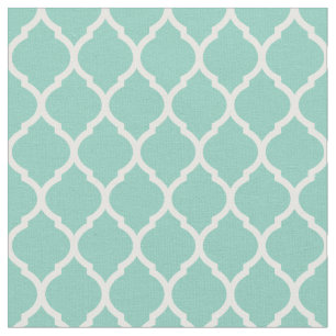 Aqua Moroccan Quatrefoil Tyg