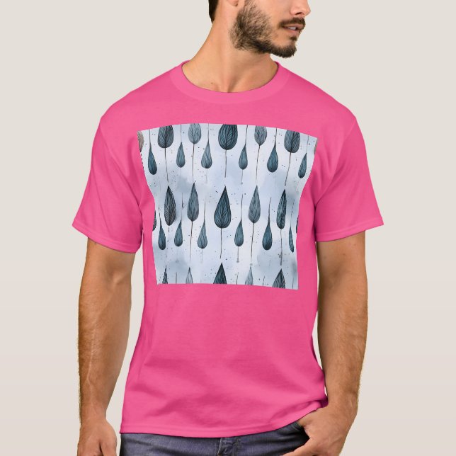 Aqua Mountain Seamless Ljus Mönster Active T Shirt (Framsida)