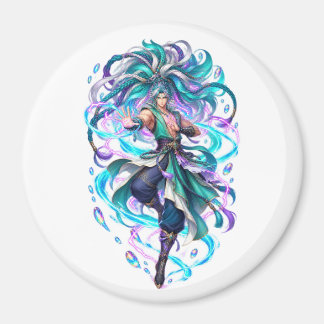 Aqua Mystisk Krigare Fantasy Magnet