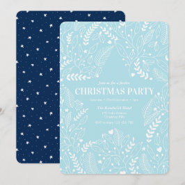 Aqua Navy Stars Julfestinbjudan Inbjudningar