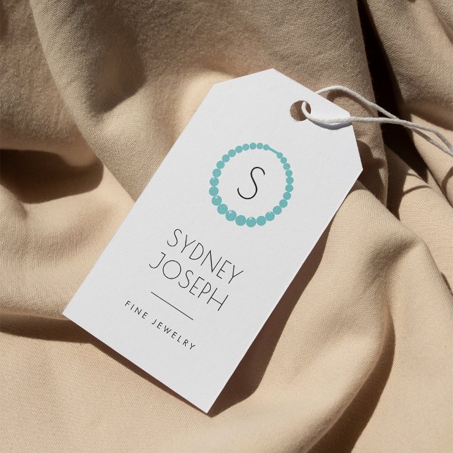 Aqua Necklace Monogram Logotyp | Märkre för judisk Presentetikett (Skapare uppladdad)