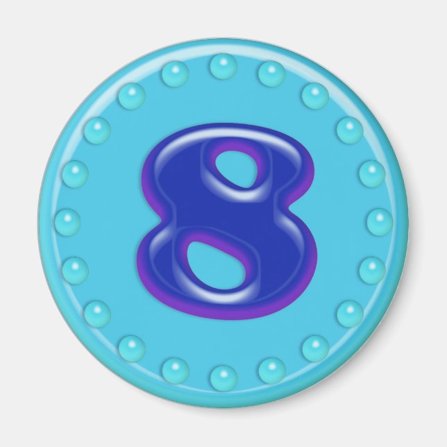 Aqua Number 8 Magnet (Framsidan)