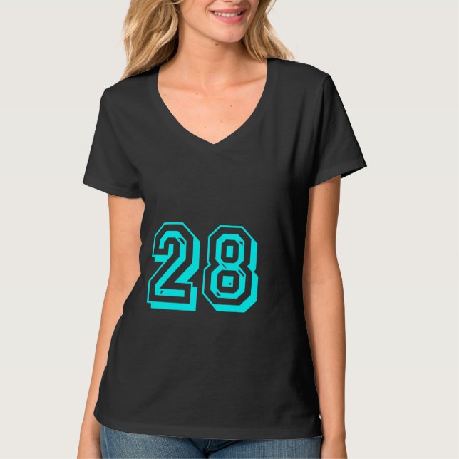 Aqua numrerar T-tröja 28 T-shirt (Framsida)