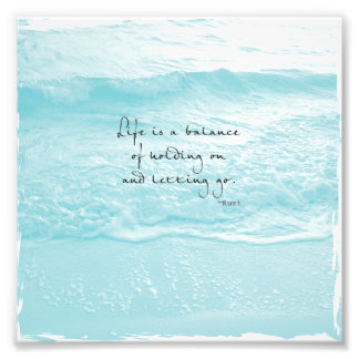 AQUA OCEAN PHOTO MED RUMI QUOTE FOTOTRYCK