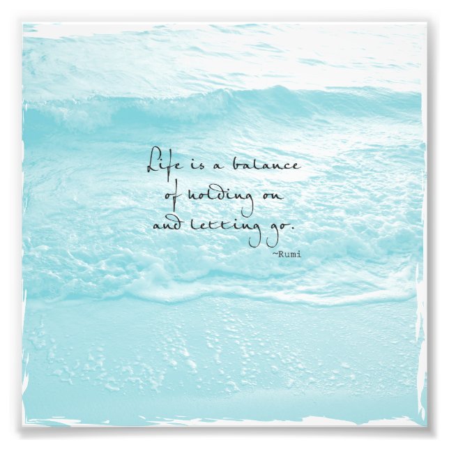 AQUA OCEAN PHOTO MED RUMI QUOTE FOTOTRYCK (Framsidan)