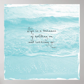 AQUA OCEAN PHOTO MED RUMI QUOTE POSTER