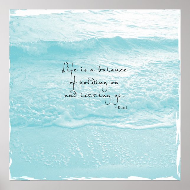 AQUA OCEAN PHOTO MED RUMI QUOTE POSTER (Framsidan)