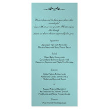Aqua och Black Elegant bröllop Menu
