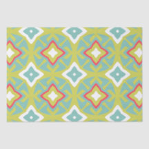 Aqua och Chartreuse Tiki Tissue Paper