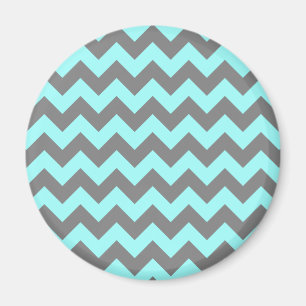 Aqua och grå sicksack magnet