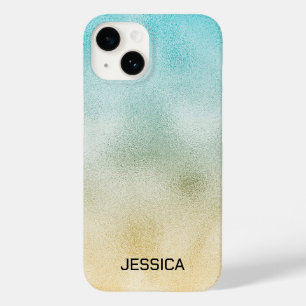 Aqua och Guld Ombre Foil