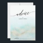 Aqua och Guld Watercolor Beach Wedding Rådkort<br><div class="desc">Det här akvatiska och guld-badplatsens rådgivningskort är perfekt för ett tropiskt destinationsbröllop och kan användas för alla evenemang. Den enkla och moderna designen har en fantastisk turkos, teal- och ljusblå vattenfärg med en mjuk guld-gnistra som påminner om sand och hav. Den är parad med en fantastisk elegant-kalligrafi. Dessa rådgivningskort kan...</div>