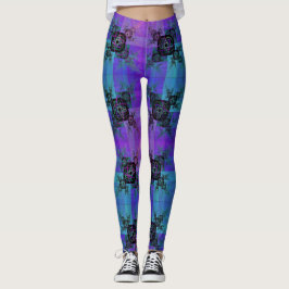 Aqua och Lilac Fractal Joy Leggings