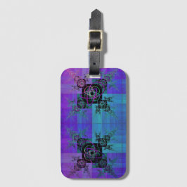 Aqua och Lilac Fractal Joy Luggage Tag Bagagebricka