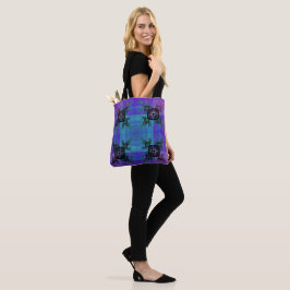 Aqua och Lilac Fractal Joy Tote Bag Tygkasse