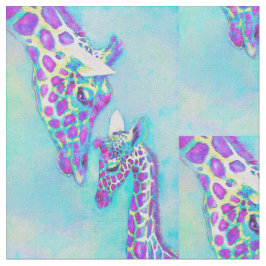aqua- och lilagiraff tyg