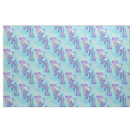 aqua- och lilagiraff tyg