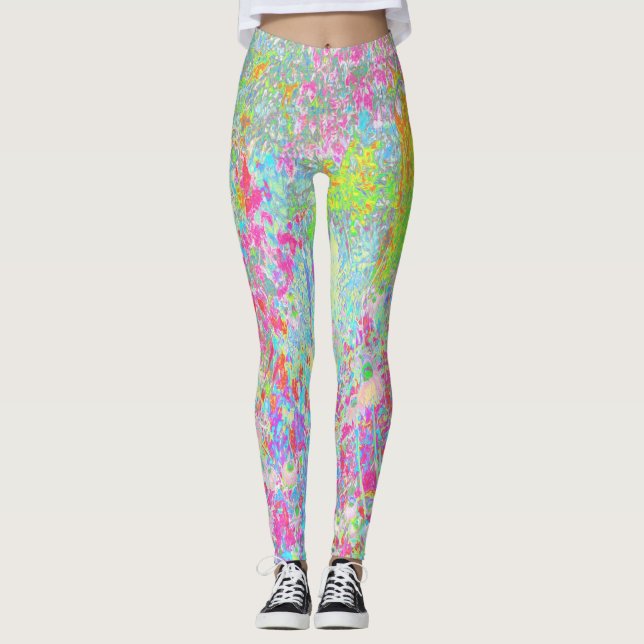 Aqua och Shock rosa Sunrise i My Rubio Garden Leggings (Framsida)
