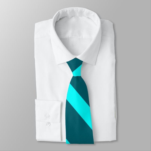 Aqua och Teal Broad Universiteten Rand Tie Slips (Bunden)
