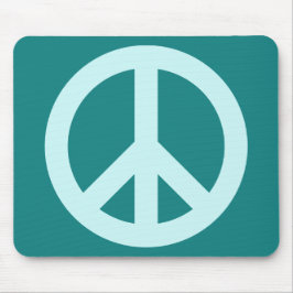 Aqua och Teal Peace Symbol Musmatta