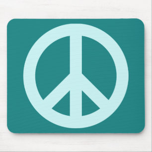 Aqua och Teal Peace Symbol Musmatta