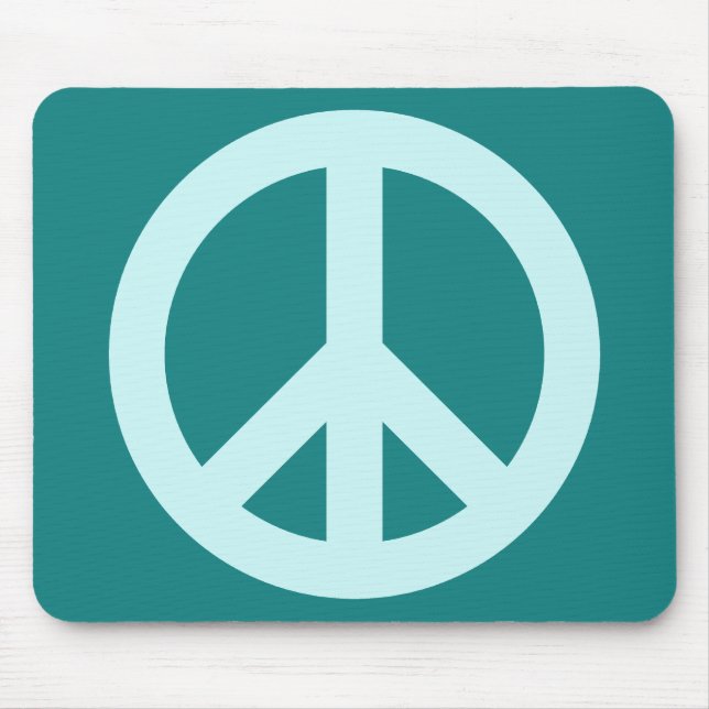 Aqua och Teal Peace Symbol Musmatta (Framsidan)