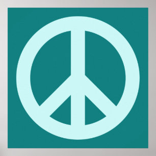 Aqua och Teal Peace Symbol Poster