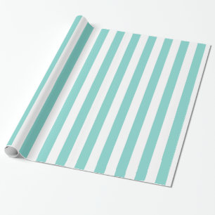 Aqua och White XL Rand Mönster H Presentpapper
