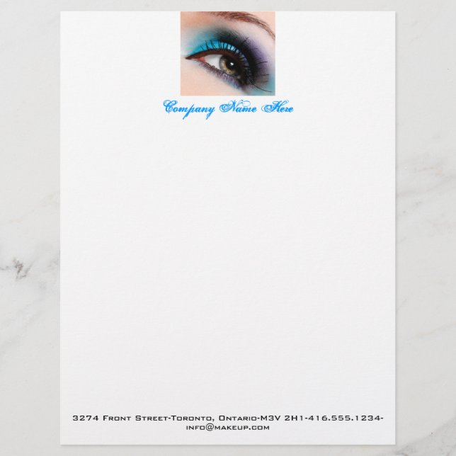 aqua öga makeup letterhead, faktura, prislista (Framsida)