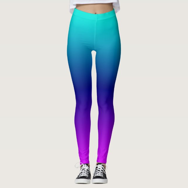 Aqua Ombre Leggings (Framsida)