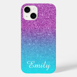Aqua Ombre Lila Glitter Personlig