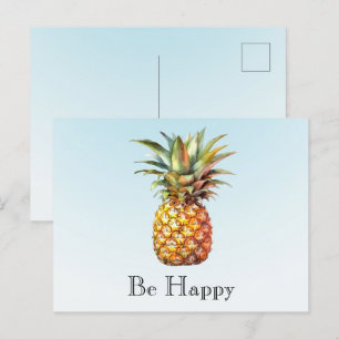 Aqua Ombre Lycklig Tropical Pineapple Vykort