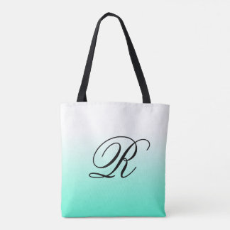 Aqua Ombre över vilken Färg som helst med Monogram Tygkasse