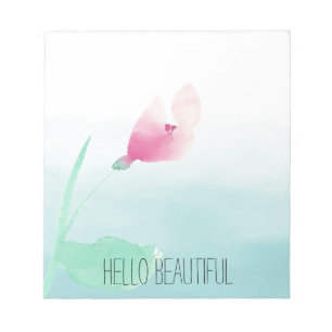 Aqua Ombre Rosa Flower Anteckningsblock