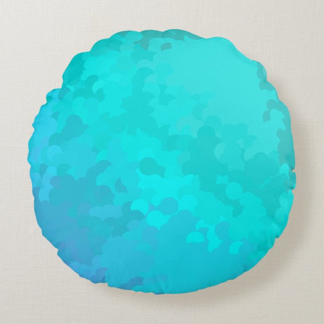Aqua Ombre Rund Kudde (Framsidan)
