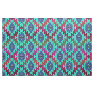 Aqua Ombre Southwest Stil Benice Tyg