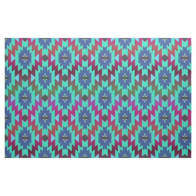 Aqua Ombre Southwest Stil Benice Tyg (Fat Quarter)