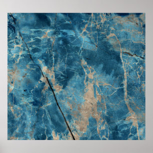 Aqua Onyx Marble: Högupplöst design. Poster