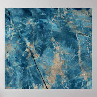 Aqua Onyx Marble: Högupplöst design. Poster