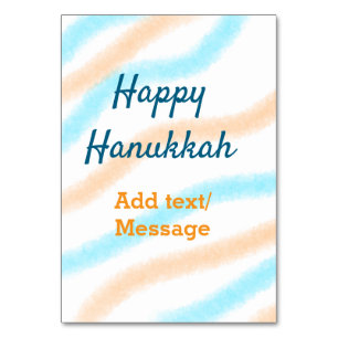 Aqua orange lycklig Hanukkah add namn textmeddelan Bordsnummer