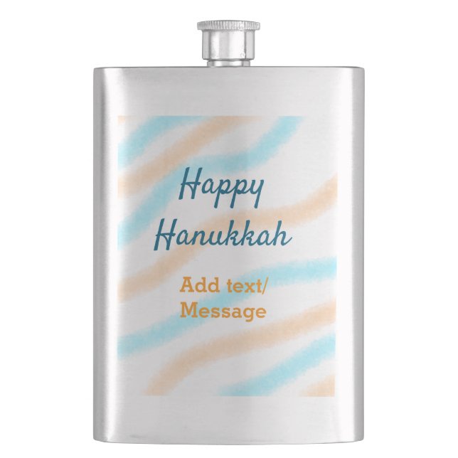 Aqua orange lycklig Hanukkah add namn textmeddelan Fickplunta (Framsidan)
