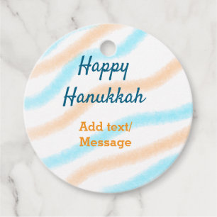 Aqua orange lycklig Hanukkah add namn textmeddelan Gåvor Etiketter