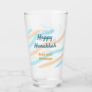 Aqua orange lycklig Hanukkah add namn textmeddelan Glaskopp