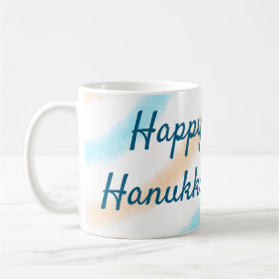 Aqua orange lycklig Hanukkah add namn textmeddelan Kaffemugg