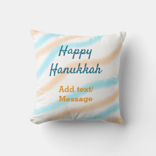 Aqua orange lycklig Hanukkah add namn textmeddelan Kudde