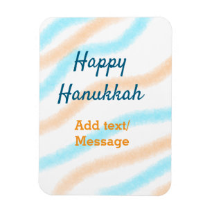 Aqua orange lycklig Hanukkah add namn textmeddelan Magnet