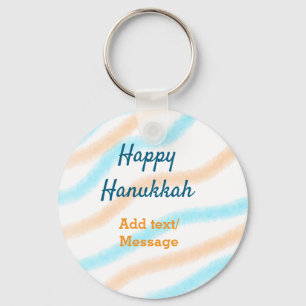 Aqua orange lycklig Hanukkah add namn textmeddelan Nyckelring