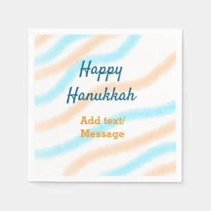 Aqua orange lycklig Hanukkah add namn textmeddelan Pappersservett