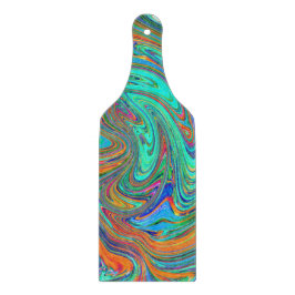 Aqua, Orange och Grönt Groovy Abstrakt Retro Art