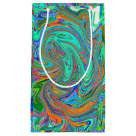 Aqua, Orange och Grönt Groovy Abstrakt Retro Art